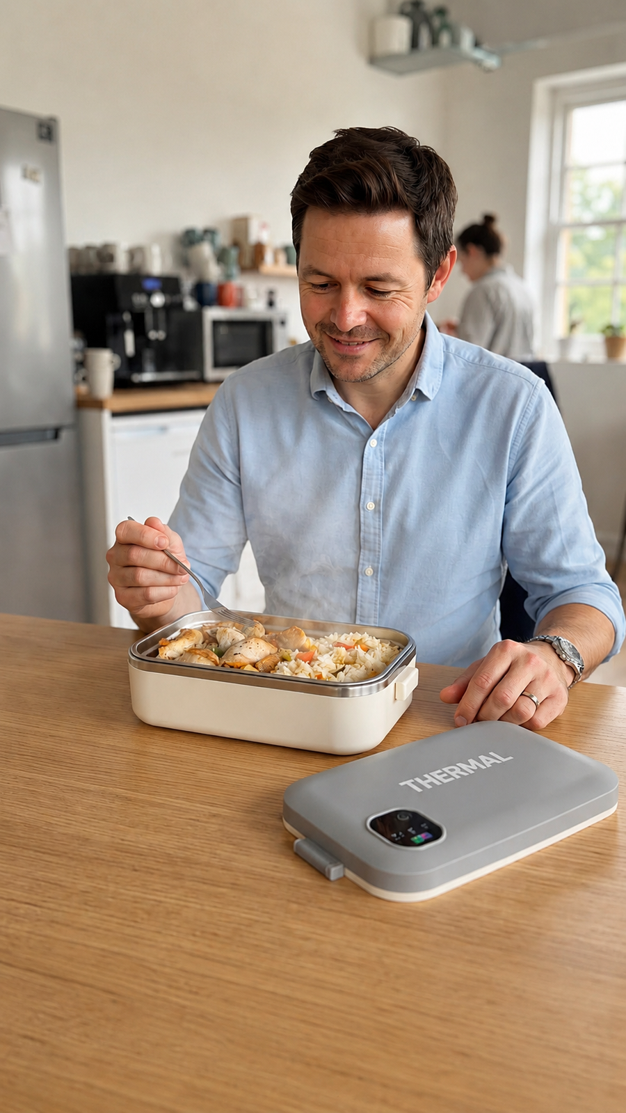 THERMAL heated lunch box packed for work