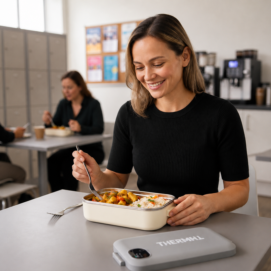 Customer preparing homemade lunch with THERMAL